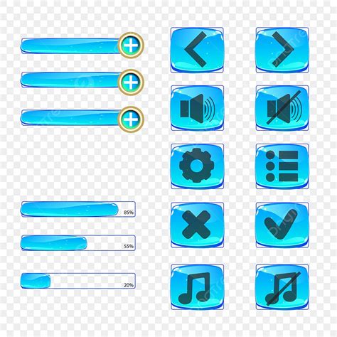 Game Set Vector PNG Images Colorful Gaming Button Set For Game Game