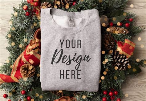 Gildan Sport Grey Mockup Gildan Grey Sweatshirt Flat Lay Mockup