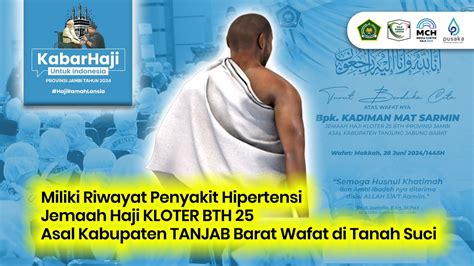 Miliki Riwayat Hipertensi Jemaah Haji Kloter Bth Asal Kabupaten