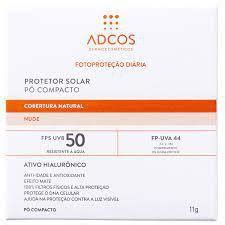 Pó compacto protetor solar tonalizante adcos fps 50 nude 11g Pó