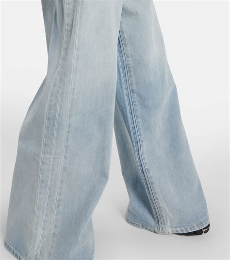 Vetements Embroidered High Rise Wide Leg Jeans Vetements