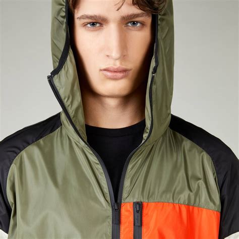 Color Block Windbreaker Green Blue Orange For Man