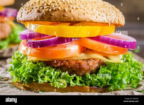 Closeup Of Burger Hi Res Stock Photography And Images Alamy