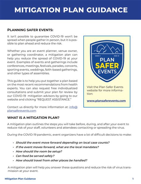 Mitigation Planning – Plan Safer Events