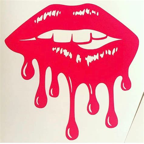 Dripping Lips Vinyl Decal Mug Decal Glass Decal Car Decal Etsy