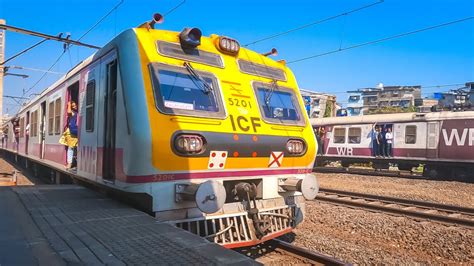 Terrific Parallel Mumbai Fast Local Trains Bandra Station Mumbai