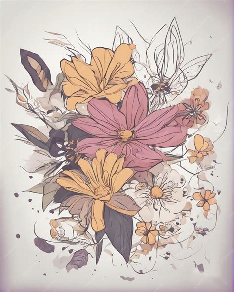 A Drawing Of Flowers With A Picture Of A Flower Fondos De Pantalla Lindos Estéticos Imágenes