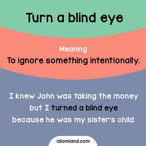 What Do You Turn A Blind Eye To Idioms English Learnenglish