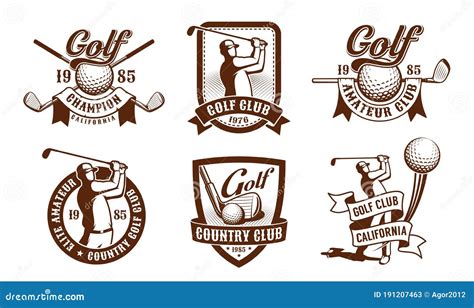 Golf Vintage Emblem Set Stock Vector Illustration Of Graphic 191207463