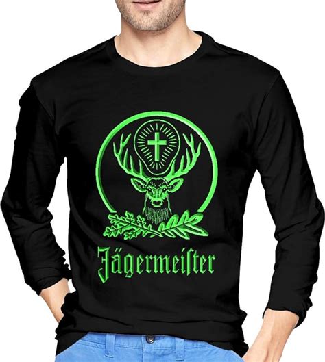 Jägermeister Mens Cotton Round Neck Long Sleeve T Shirt Graphic Shirt