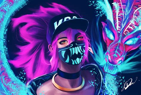 Kda Akali By Kwfighting On Deviantart Lol League Of Legends Cool Art