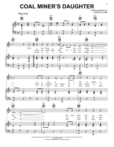 Loretta Lynn - Coal Miner's Daughter sheet music