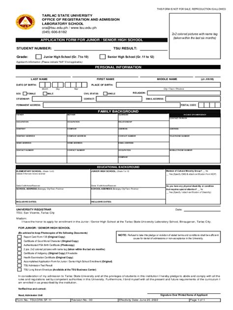 Fillable Online Transcript Of Records Tarlac State University Fax