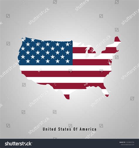 Us Flag Map Stock Vector Royalty Free 1223893726 Shutterstock