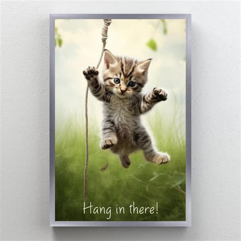 Trinx Cat Hang In There On Canvas Graphic Art Wayfair