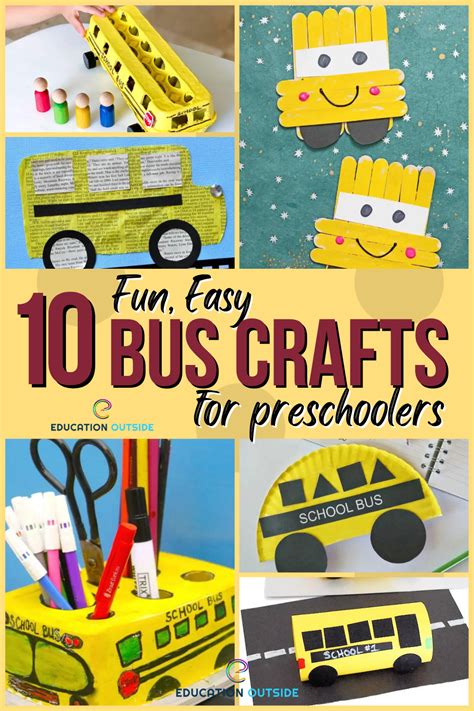 10 Fun Easy Bus Crafts For Preschoolers Education Outside School