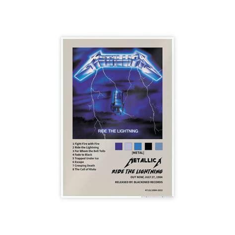 Metallica Ride the Lightning Album Poster 16x23in - Etsy