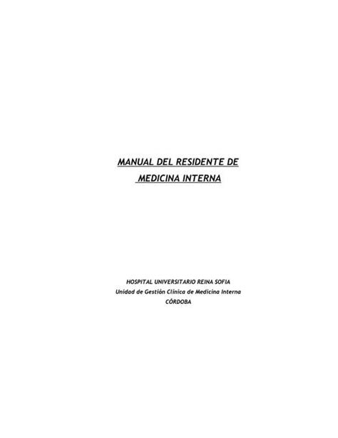 Manual Del Residente De Medicina Interna Medicina Y Farmacia Udocz