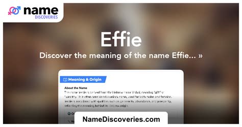 Effie - Name Meaning and Origin