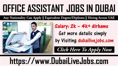 Office Assistant Jobs In Dubai 2024 Handsome Salary 100 Free