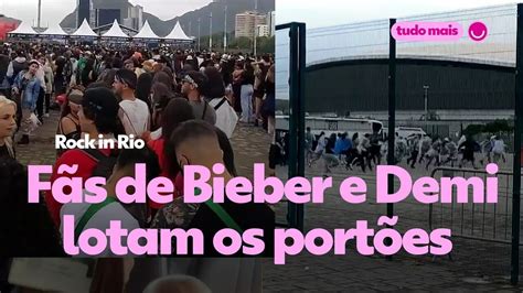 Rock In Rio F S De Justin Bieber E Demi Lovato Lotam Os Port Es E