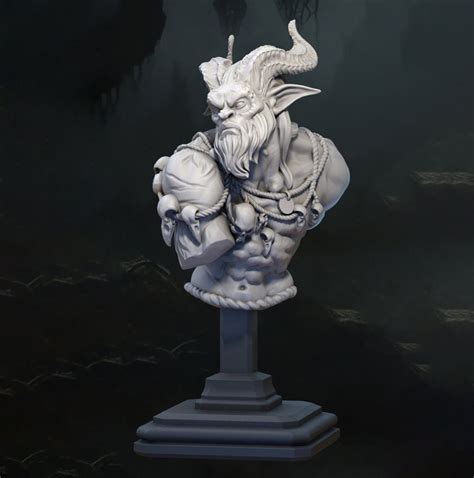 Satyr Bust Tabletop Rpg Miniature Great Grimoire Roleplaying 3d Printed Fantasy Mini Etsy