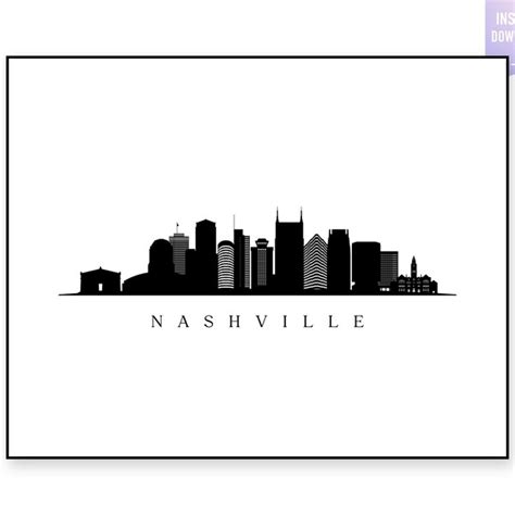 Nashville Skyline Silhouette - Etsy