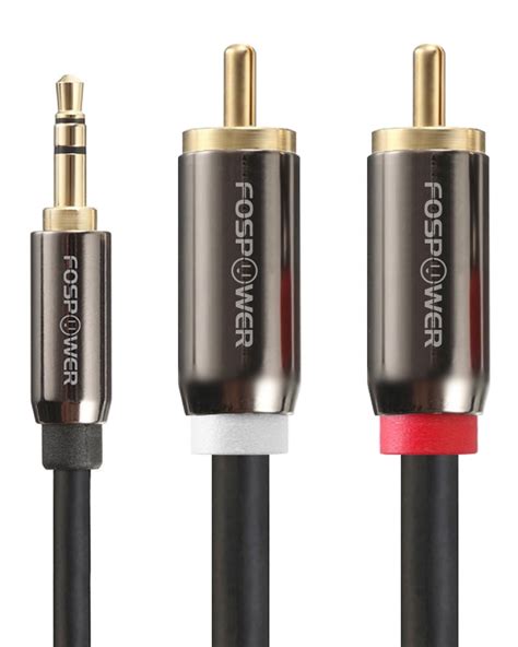 FosPower Premium 3 5mm To RCA Cable 10FT 24K Gold Plated Audio Cable