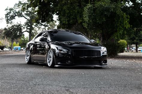 Darth Vader Approves: Tuned Black Nissan Maxima on Custom Wheels ...