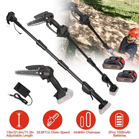 2 In 1 Cordless Pole Saw And Mini Chainsaw Brushless 13ft Electric Saw For Tree Trimming With 2