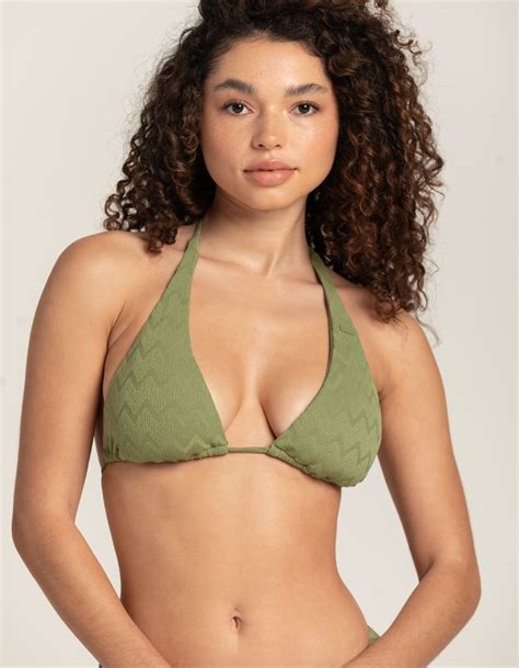 ROXY Current Coolness Elongated Triangle Bikini Top GREEN Tillys