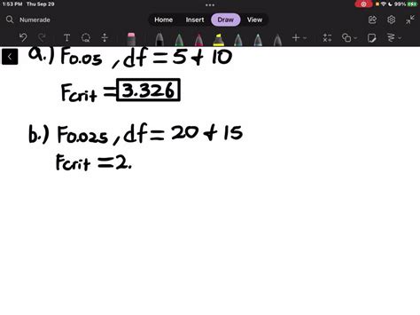 SOLVED: Find the following F distribution values from Table of Appendix ...