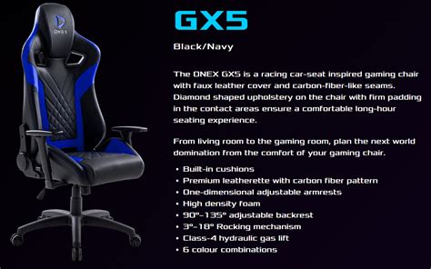 ONEX GX5 Series Gaming Chair Black Navy Msy Au