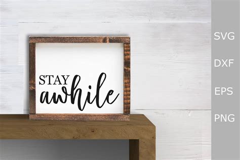 Stay Awhile Svg Designs For Silhouette Graphic By Chamsae Studio