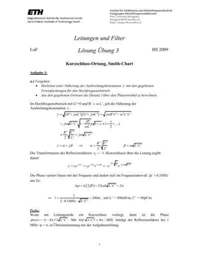 Leitungen und Filter Lösung Übung 3