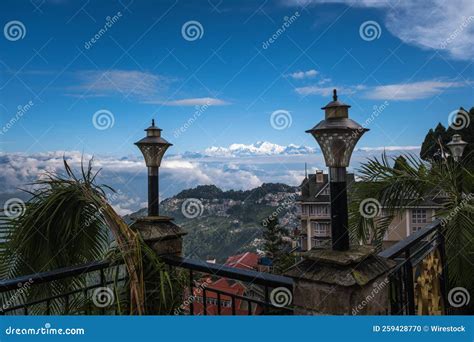 View of Mountain Mt. Kanchenjunga from Darjeeling Stock Photo - Image ...