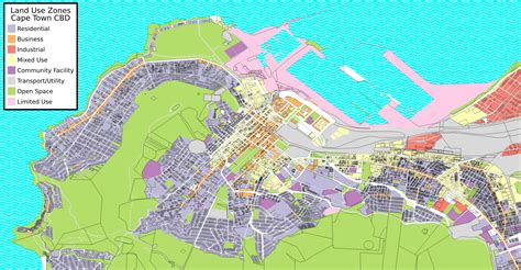 Land Use Zones In Central Cape Town South Africa Land Use Cape Town