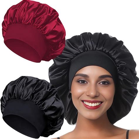 St Ck Satin Haarhaube Satin Bonnet Nacht Verstellbare Elastisch