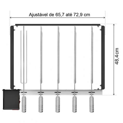 Churrasqueira Giragrill Regul Vel P Pr Moldadas Espetos Ok Grill