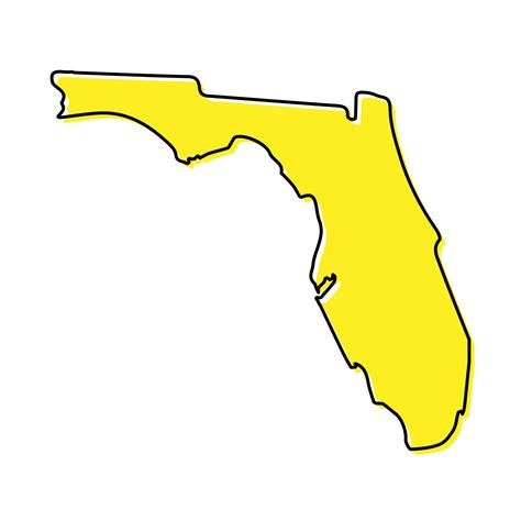 Simple outline map of Florida is a state of United States. Styli ...