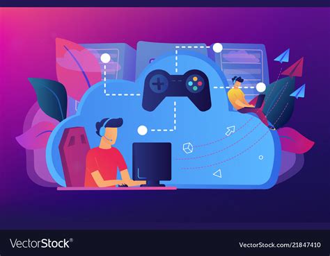 Cloud Gaming Concept Royalty Free Vector Image