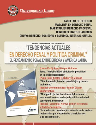 Lanzamiento Del Libro Tendencias Actuales En Derecho Penal Y Pol Tica