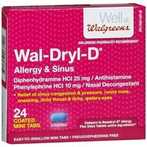 Walgreens Wal Dryl D Allergy Sinus Relief Mini Tabs Ea Fast