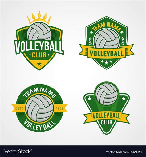 Set volleyball logo template Royalty Free Vector Image