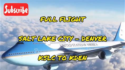 Live Msfs Full Flight Salt Lake City To Denver Msfs