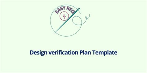 Design Verification Plan Template Easyreg