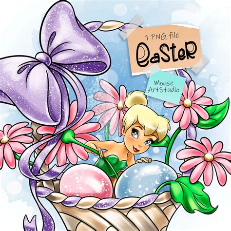 Happy Easter Tinker Bell Sublimation Design Digital Illustration