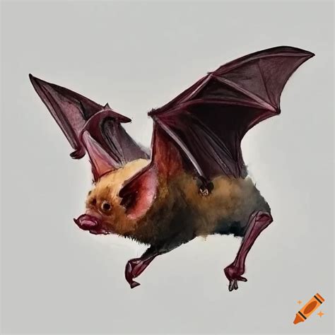 Realistic Watercolour Western Red Bat