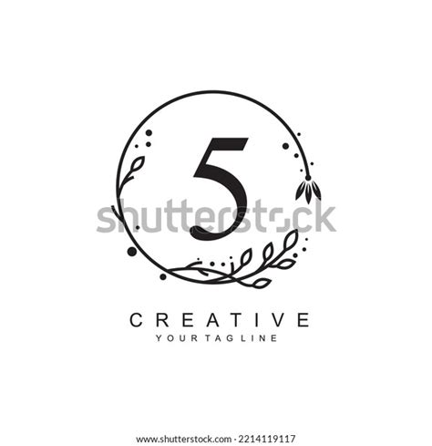 Black Number 5 Logo Design Template Stock Vector (Royalty Free ...