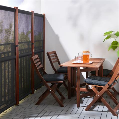 SlÄttÖ Black Brown Stained Privacy Screen Outdoor Ikea Patio